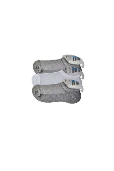 Mestore Gray and White Men's Invisible Socks 3 Pairs