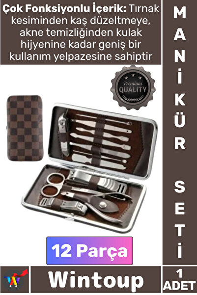 Wintoup # Manicure Set Stainless Steel with Leather Case Personal Hand Foot C...