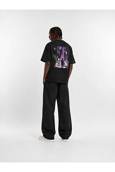 Oversize Sırt Baskılı Unisex T-shirt