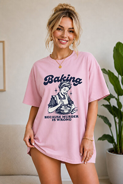 FECCY Tricou Premium Bakking imprimat unisex oversize pentru femei Tricou ove...