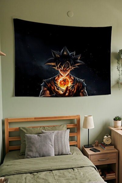 Milura Dragon Ball Z Goku Duvar Örtüsü – Modern Dekoratif Kaliteli Kumaş Tape...