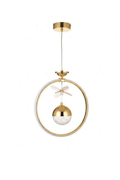 avizemeydanı İnci Model Tekli Avize Gold - Modern Tasarım 3 Işık Modlu Göz Do...