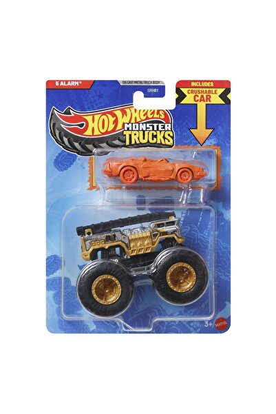 mattel Hot Wheels Monster Truck și Mașină Metalică 5 Alarm Gold