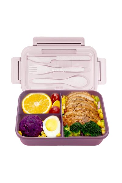 MIZAJIC Bento Lunch Box for Kids and Adults Leakproof 3 Compartment Food Cont...
