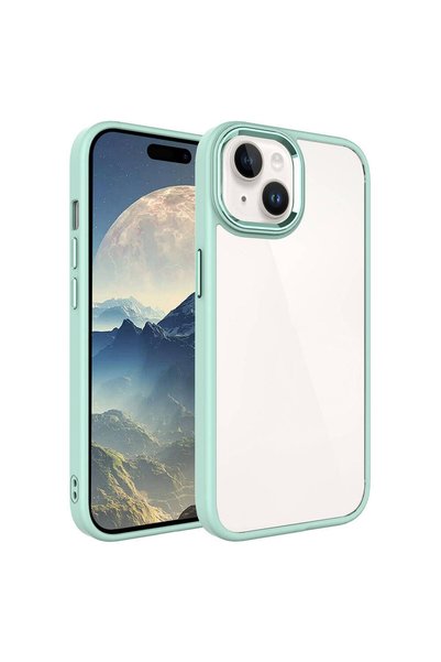 VARDAR AKSESUAR iPhone 15 Plus Case Transparent Back Face Camera Raised Silic...