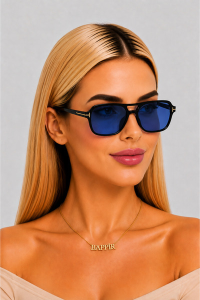 BAPPİR Colorful Glass Uv Protected Women's Sunglasses Blue