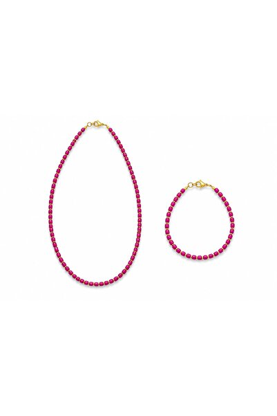 golden takış Necklace and Bracelet Set