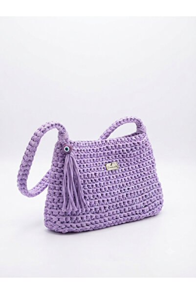 VESPERASTOREE Hand-Knitted Combed Cotton Rope Bag Summer Bag Daily Holiday Ba...