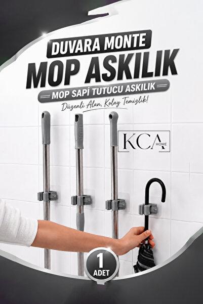 KCA HOME Duvara Monte Mop Askılık, Mop Sapı Tutucu Askılık, Paspas ve Süpürge...