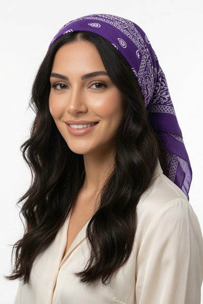 Mollycrush Unisex Purple Shawl Patterned Scarf |   Daily Hair Accessory, Neck Gaiter, and Outdoor Bandana