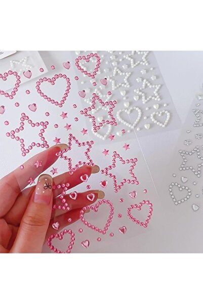 Arabest Rhinestone Stickers,3 Sheets Self-Adhesive Gemstone Hearts,Stars,Pent...