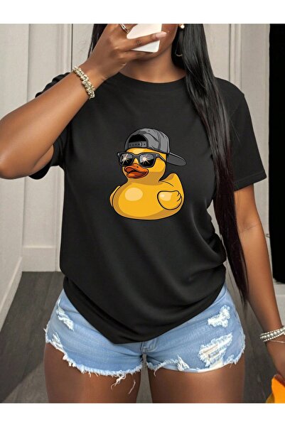 212ZTD Casual Comfortable Short Sleeve T-Shirt with Cool Duck Graphic, Perfec...
