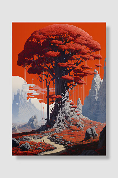 Luna Marissa Poster sa drvetom Fantastično džinovsko crveno drvo Dekoracija z...