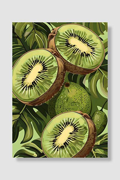 Luna Marissa Poster cu fructe Felii de kiwi Frunze tropicale Decor de perete ...
