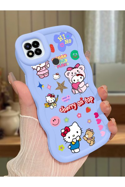 Hontinga Redmi 9C Compatible Case Camera Protector Blue Silicone Couple Phone...