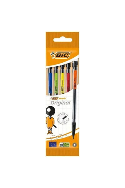 Bic Set 5 creioane mecanice Matic HB cu radiera