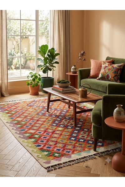 DOGANLAR ANTIQ MİRAS El Dokuma 58 Multy Kök Boya Yün Kilim-130x182
