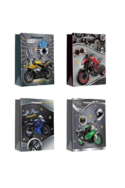 OEM Punga cadou W&K Pojazdy, marime L, cu modele motociclete, dimensiuni 40x3...