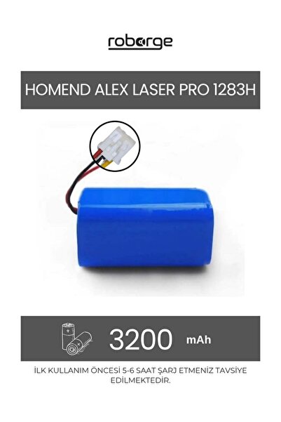 Roborge Homend Alex Laser Pro 1283H Robot Süpürge Uyumlu 3200 mAh Batarya - M...