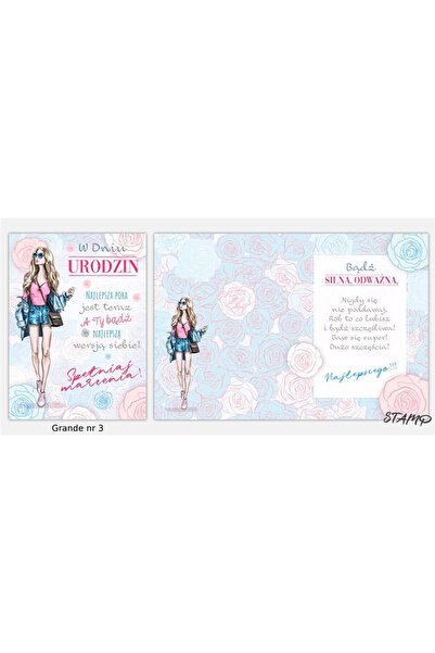 STAMP Felicitare Karnet Urodzinowy Grande multicolor 13x18cm set