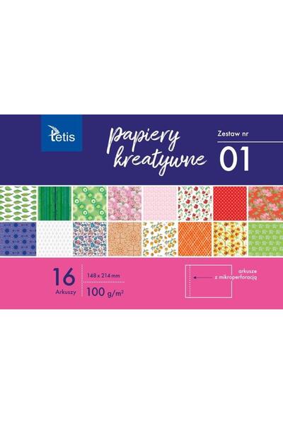tetis Set de hartie pentru lucru manual Tetis, 16 foi A5, microperforate, 148...