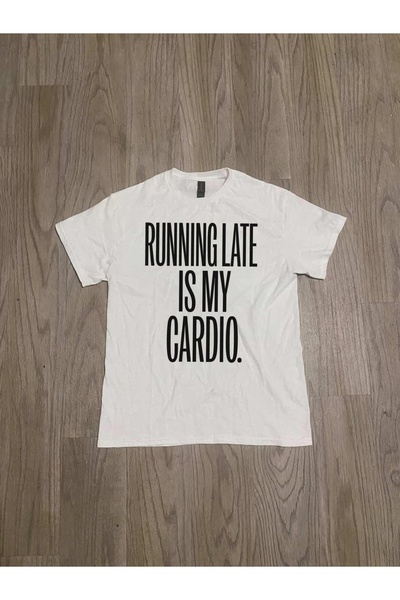 Grafftee Clothing Running Late Is My Cardio Printed Unisex Oversize T-Shirt