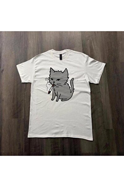 Grafftee Clothing Smoking Cat Printed Unisex Oversize T-Shirt