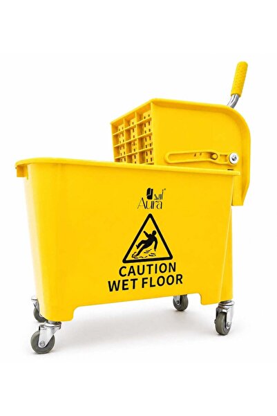 AURA Mop Bucket with Wringer 20L | Heavy Duty Cleaning Trolley with 360° Swiv...