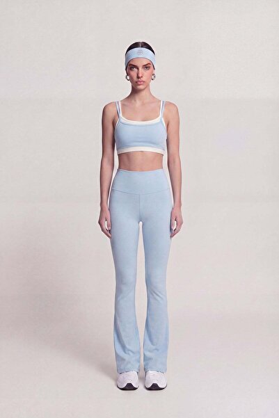 HOLLY LOLLY High Waist Flare Fabiola Leggings Pants Blue