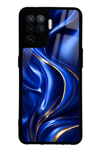 Spoyi Oppo Reno 5 Lite Royal Sapphire Flow Design Glossy Phone Case