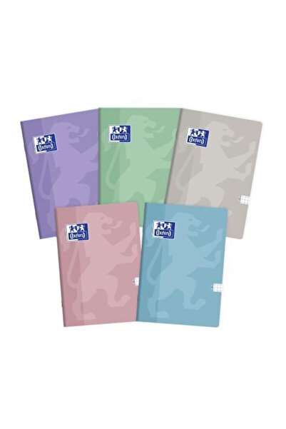 Oxford Caiet Touch Pastel, A4, 60 file, cu patratele, Multicolor, 5 buc