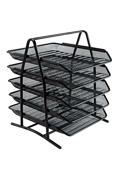 GRAND Suport documente GR-071, metal lacuit, 5 sertare, negru