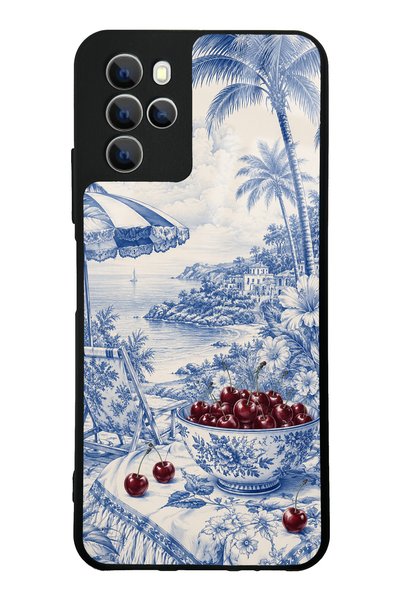 Spoyi Omix X700 Blue Porcelain Cherry Coast Design Glossy Phone Case
