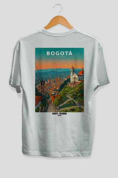 Ankhises Μπλουζάκι Unisex με στάμπα στην πλάτη, Bogota Colombia, Λευκό Oversi...