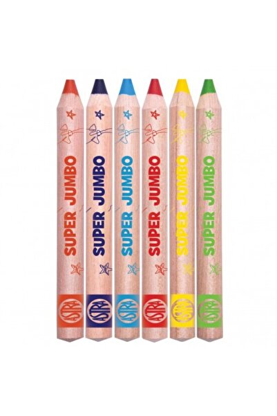 Astra Set 6 creioane colorate SUPER JUMBO, Astra, 1 an+, Multicolor