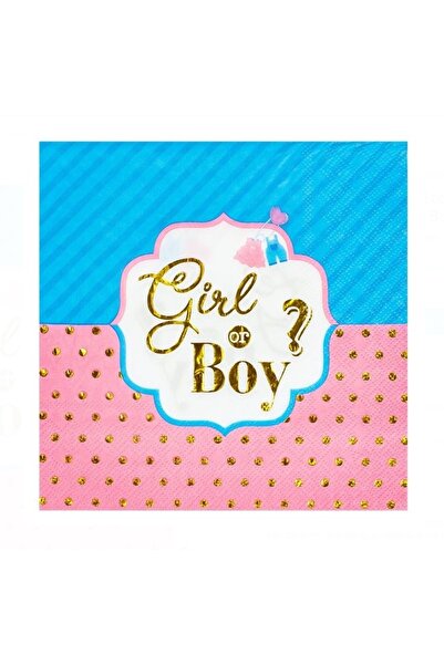 Baloane Vesele Set 12 Servetele Boy Or Girl Gender Reveal SRV28