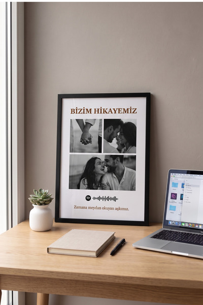 ÇELİKLER HEDİYE Kişiye Özel Spotify Kodlu Fotoğraf Çerçevesi Bizim Hikayemiz ...