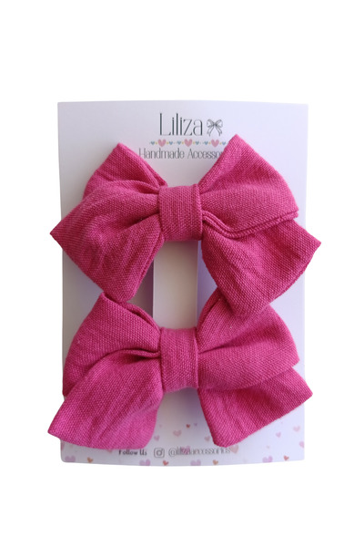 Liliza Accessories Pembe Mini Keten Fiyonk 2li Klips Bebek - Çocuk Toka (1-3 ...
