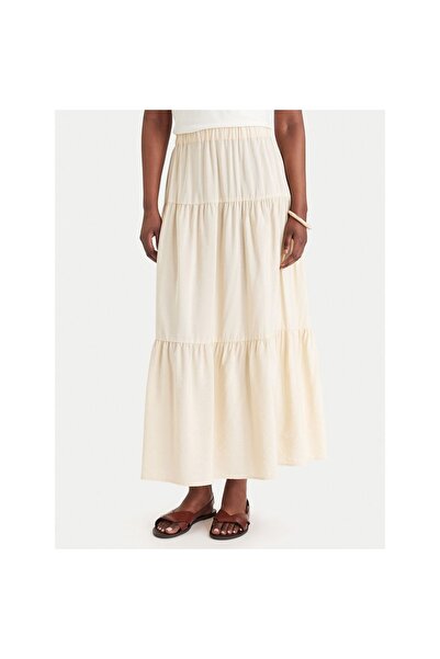Marella Fustă maxi de damă 2613101084200 Crem