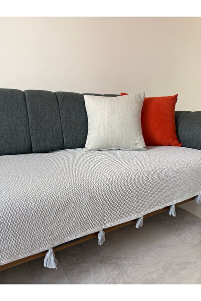 metin tekstil Ponponlu 115x200 Koltuk Örtüsü&Koltuk Şalı