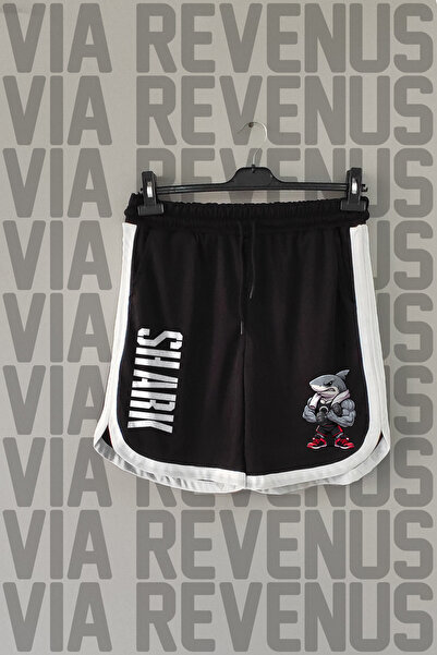 Vordevia Fitness Shark Printed Unisex Retro Varsity Sports Training Shorts