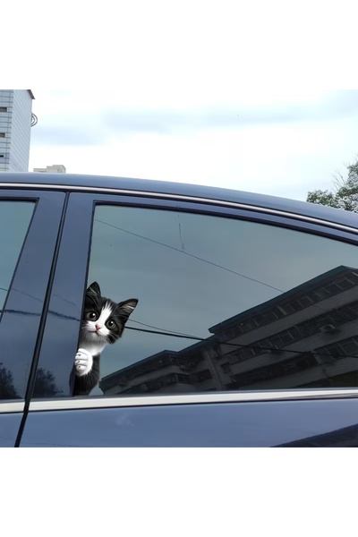 ÖZGÜL REKLAM Cat Sticker Looking Out of the Window / Car Sticker / Wall Stick...