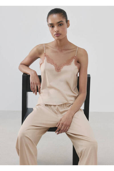 MANGO Woman Askılı pijama bluz