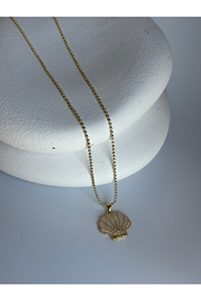 BHR AKSESUAR Gold Color Sea Shell Detailed Necklace (55 cm)