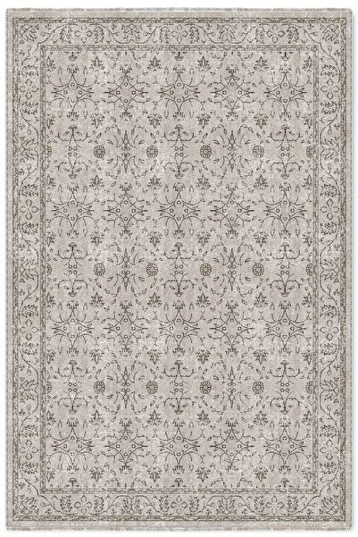 Pastel Home Vintage Bej Şönil Halı Kilim Yolluk Kaymaz Yıkanabilir Salon Otur...