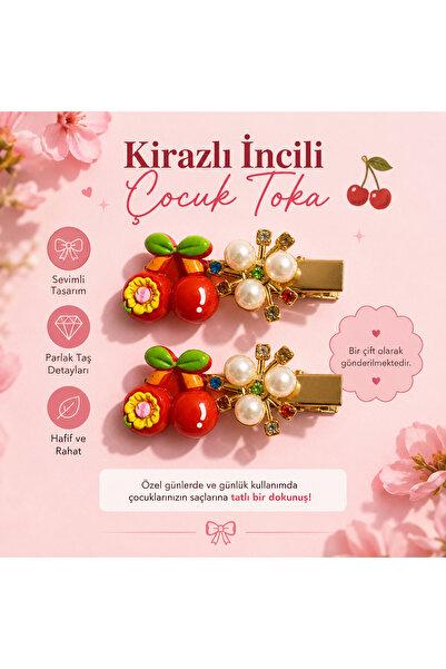 DKY Girl's Cherry Hair Clip (1 Pair)