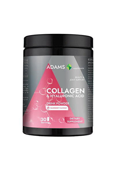 Adams Supplements Collagen si Acid Hialuronic Pulbere Instant cu Aroma de Zme...