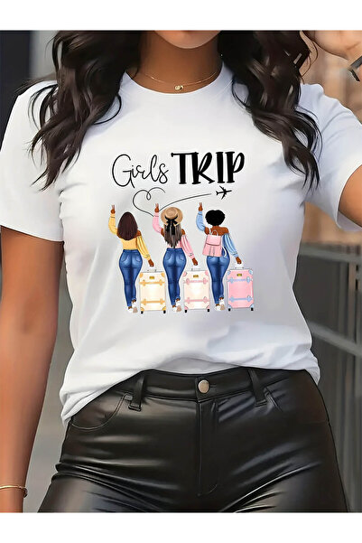 En22 TRIP Graphic Print Women'S T-shirt | Casual Crew Neck, Short Sleeve, Med...