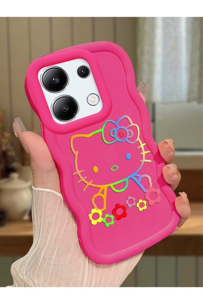 Hontinga Redmi Note 13 4g Compatible Case with Camera Protector Red Silicone ...