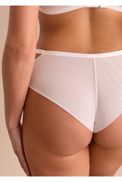 Marilyn Chiloți Diuna, clasici, din dantelă și tul transparent, culoare albă, amestec de poliamidă, detalii din dantelă, finisaj transparent, tul delicat, design floral, disponibili în mărimile S, chiloți și slipuri de damă.